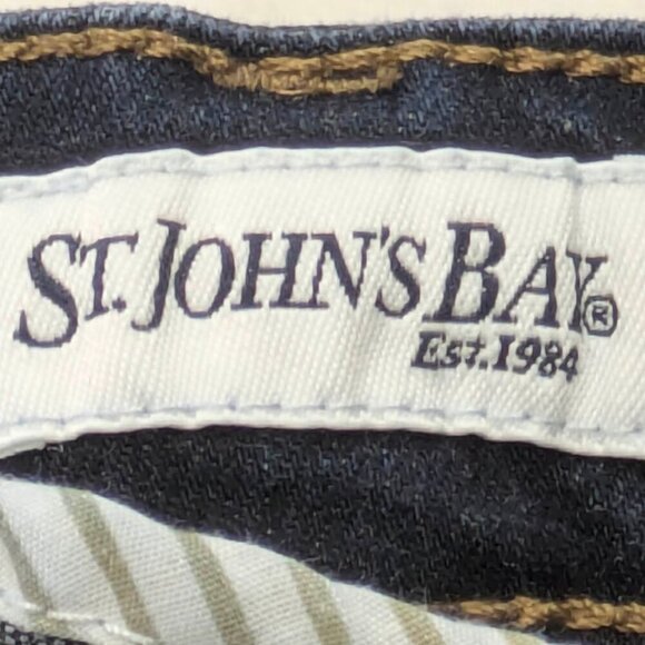 St John's Bay Jeans Womens 12 Boot Cut Blue Denim Mid Rise Stretch Medium Wash - Picture 9 of 13